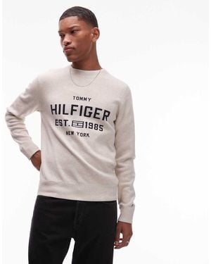 Tommy Hilfiger Varsity Logo Jumper - Natural