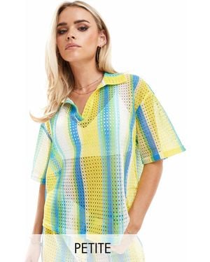 Extro & Vert Petite – gestreiftes häkelhemd mit en streifen, kombiteil - Blau