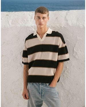 ASOS Relaxed Knit Striped Polo - Multicolour