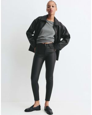 Pull&Bear – beschichtete jeans - Schwarz