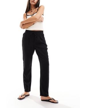 Vero Moda Linen Blend Tapered Pants - Blue