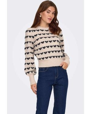 Jdy Pull en maille - ciment - Bleu