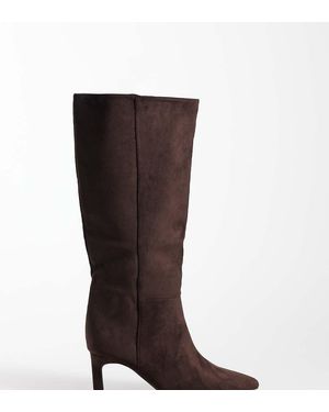 SEQWL Wide Fit Stivaletti Alla Caviglia Morbidi Con Tacco Basso - Marrone