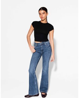 Bershka Jean évasé - moyen - Bleu