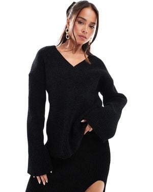 4th & Reckless – weicher, gerippter oversize-pullover - Schwarz