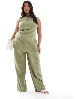 ASOS Curve – locker geschnittene hose - Grün