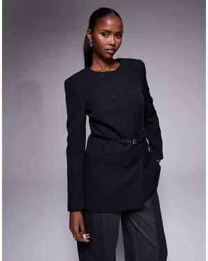 River Island Structured Oversized Blazer - Blue