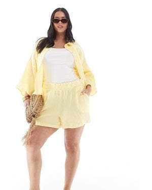 Vero Moda Textured Shorts Co-ord - Yellow