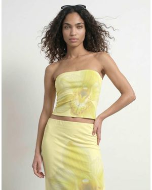 HYPEDROP Top A Fascia Color Vaniglia Francese - Giallo
