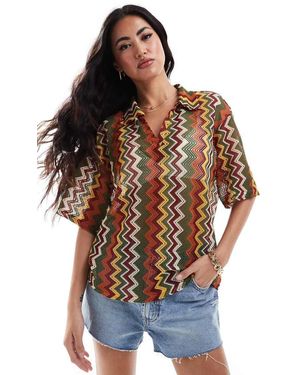 Extro & Vert Crochet Shirt - Brown