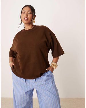 ASOS Asos Design Curve Knitted Structured T Shirt - Brown