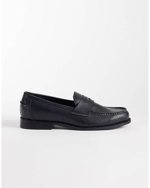ASOS Penny Loafers With Snaffle And Contrast Stitching - Blue