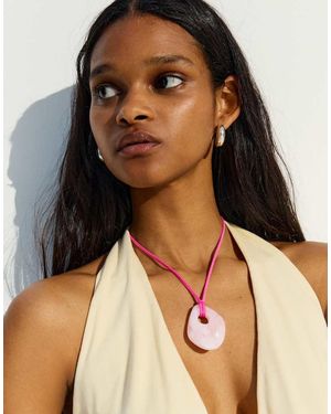 Bershka Resin Rope Necklace - Black