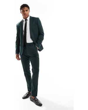 ASOS Pantaloni Da Abito Skinny Scuro A Spina Di Pesce - Multicolore
