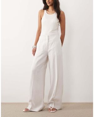 Calvin Klein Linen Dress Trousers - White