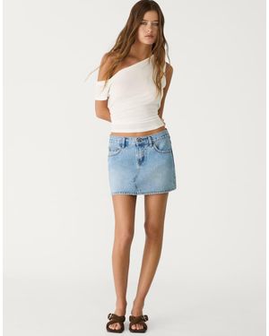 Stradivarius Denim Mini Skirt - Blue