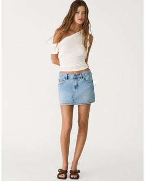 Stradivarius Minigonna Di Jeans Chiaro - Blu