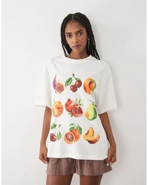 ASOS Oversized T-shirt With Painted Fruit Graphic - Multicolour