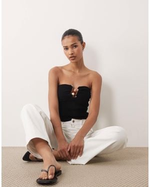 Cotton On Metal Trim Knit Bandeau - Black