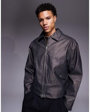 ASOS Faux Leather Jacket - Gray