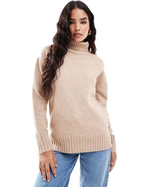 Threadbare Roll Neck Oversized Jumper - Natural