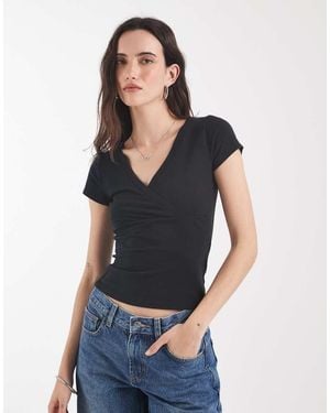 Hollister Top Cruzado Con Cuello De Pico En - Azul