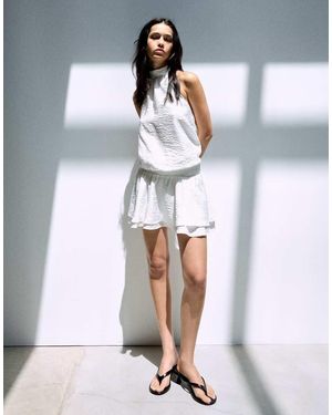 Bershka Halter Neck Mini Dress - White