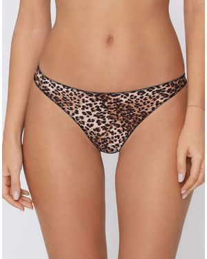 Tezenis Printed Microfibre G-String - Brown