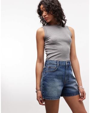 Collusion Mom Denim Shorts - Blue