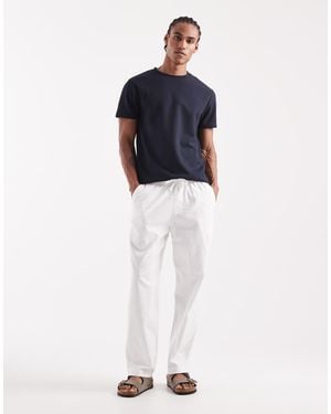 Hollister Cotton Linen Blend Loose Fit Trousers - Blue
