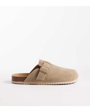 SEQWL Wide Fit Soda Slip On Mule Clog With Buckle - Brown