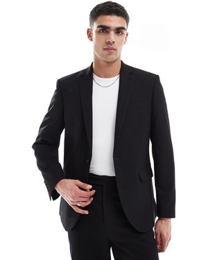 ASOS – schmale anzugjacke aus twill - Schwarz