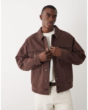 ASOS Oversized Denim Trucker Jacket - Brown