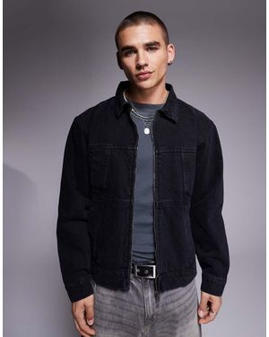 Courtside Denim Jack Met Rits - Grijs