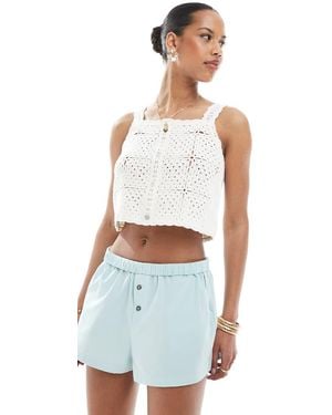 ONLY Crochet Cropped Top - White