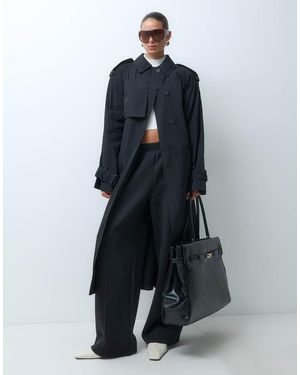 ASOS Gabardina Extragrande Larga En - Azul