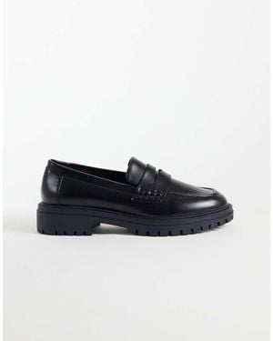 ASOS Mavis Mocasines Negros Con Suela Gruesa Dentada - Azul