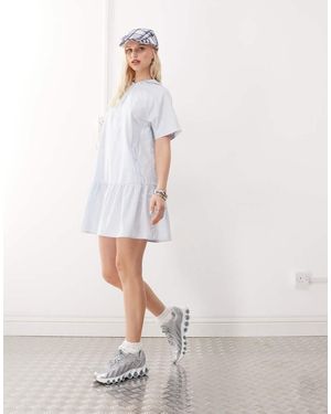 Collusion Hooded Sports Mini Dress - White