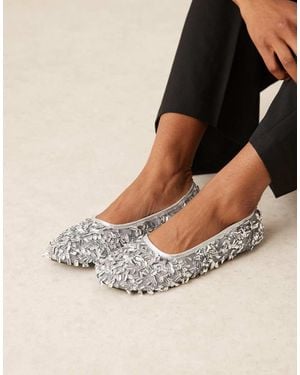 ASOS Lucid Sequin Ballets - Natural