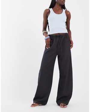 BRONZE SNAKE Pantalones Cargo Grises De Pernera Ancha Sin Cierres - Azul