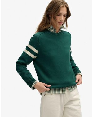 Superdry – relaxed-fit-strickpullover - Grün