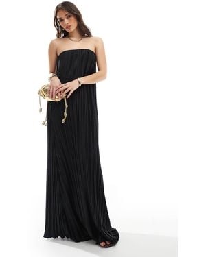 4th & Reckless Plisse Bandeau Maxi Dress - Black