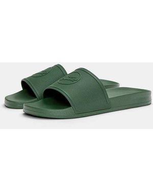 Pull&Bear Rubberised Stwd Beach Sandals - Green
