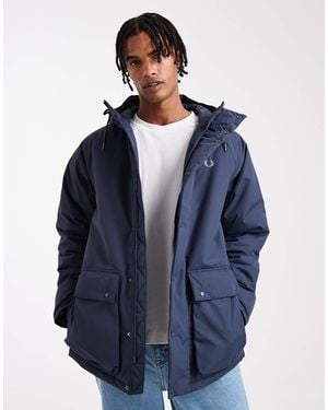 Fred Perry Padded Zip Up Jacket - Blue