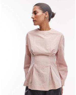 ARKET Pure Cotton Peplum Top - Pink