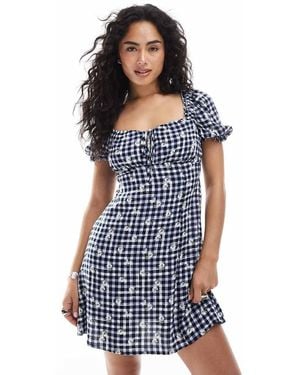 New Look Milkmaid Mini Dress - Blue