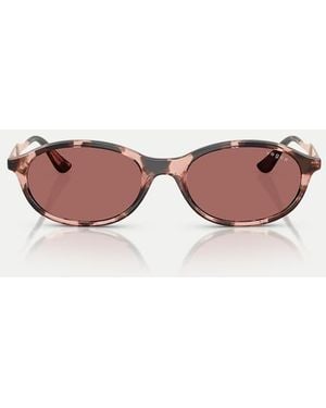 Vogue Occhiali Da Sole Ovali Havana Con Lenti Viola - Rosa