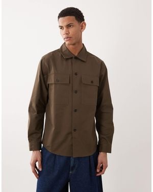 Mango Relaxed Fit Over Shirt - Brown