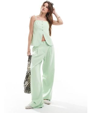 Miss Selfridge Tailored Wide Leg Trousers - Green
