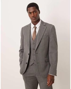 ASOS Wool Look Skinny Suit Jacket - Grey